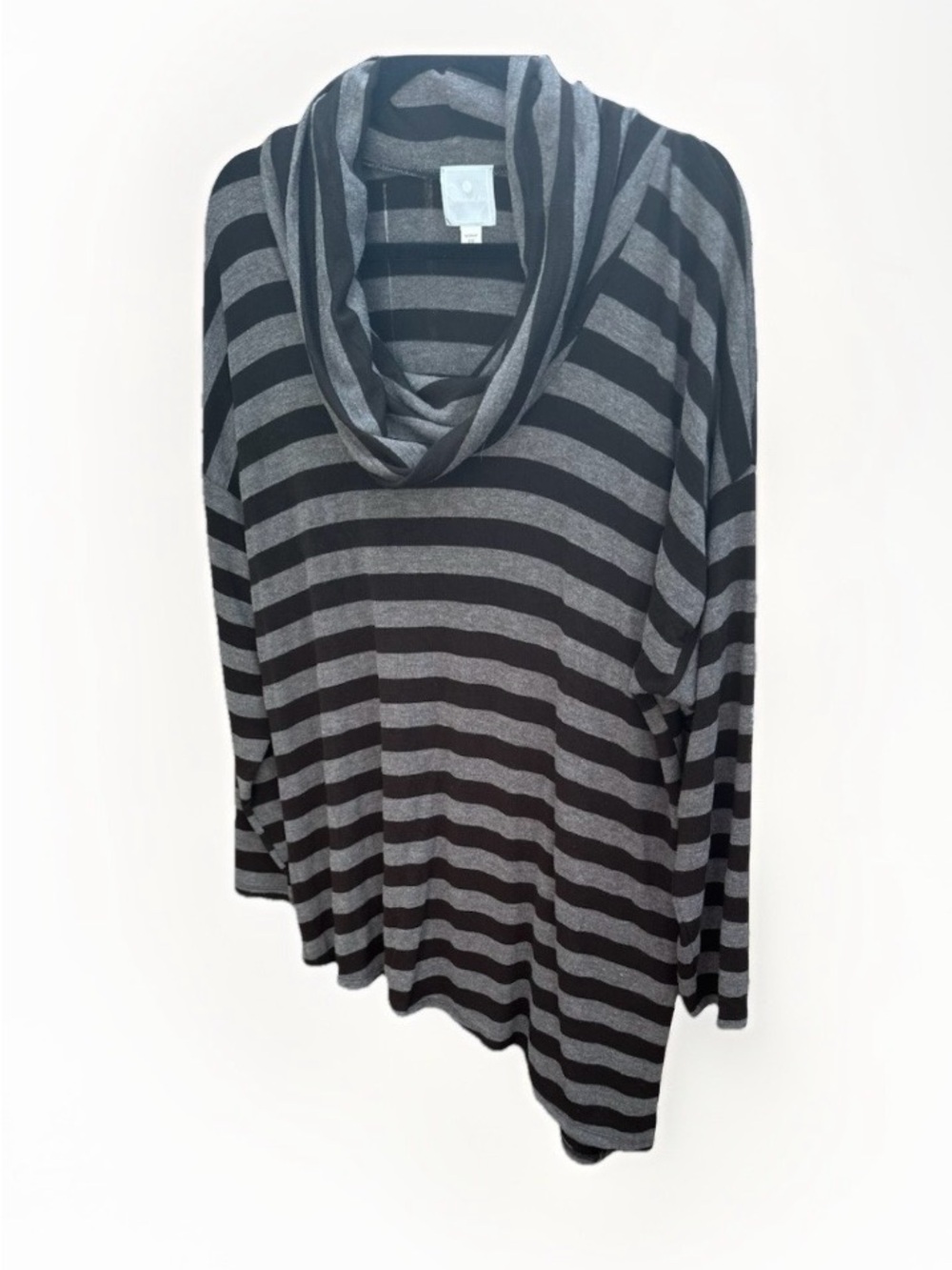 Sunday Brand Womens Size 2X Knit Pullover Cowl Neck Shirt Top Black And Grey